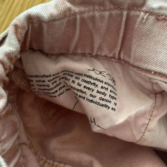 JOE’S Jeans The Brinkley pink wash sz 28 high rise paper bag with zip, snap, tie - Picture 7 of 8